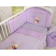 Conjunto de cama bebé  3 elementos Urso Coração  Lilas